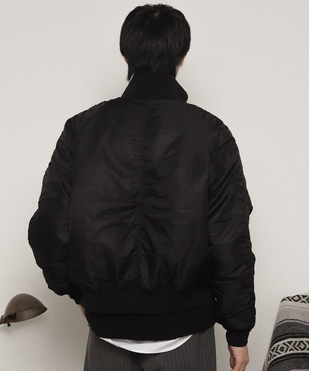 WEGO ナイロンスタンドブルゾン ブラック