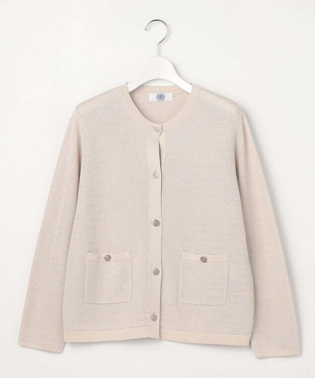 J.PRESS LADIES Paper Blend Summer ニット ジャケット ライトベージュ系