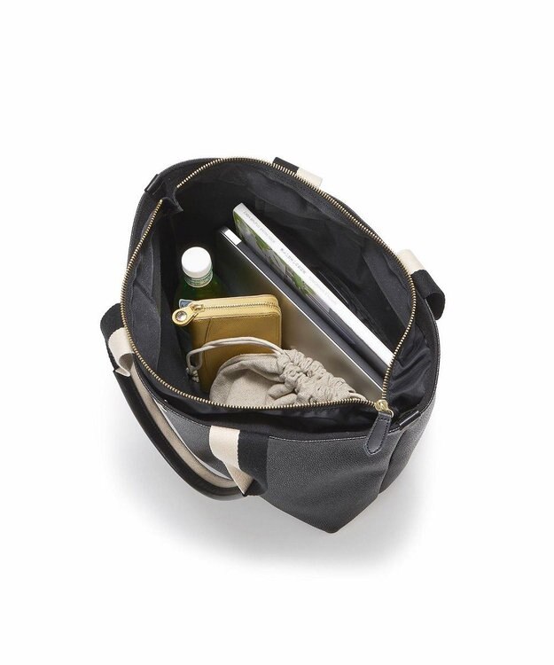 TOPKAPI 【Breath TOPKAPI】SCOTCH GRAIN スコッチグレイン プレーン 2トーンテープ ロングハンドル トートバッグ L ブラック