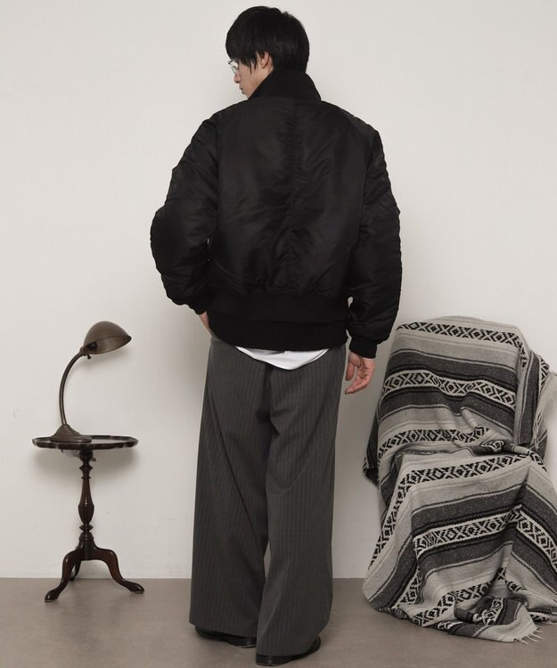 WEGO ナイロンスタンドブルゾン ブラック