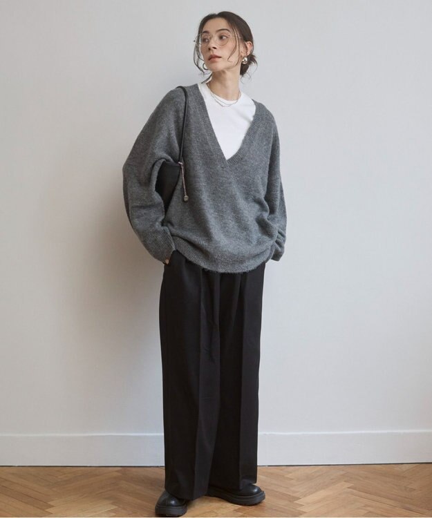 WEGO 【ANGIE VINTAGE/SMLサイズ展開】２タックワイドスラックス ブラック