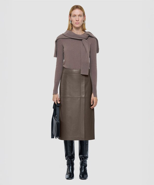 JOSEPH ナッパレザー　スカート Mushroom