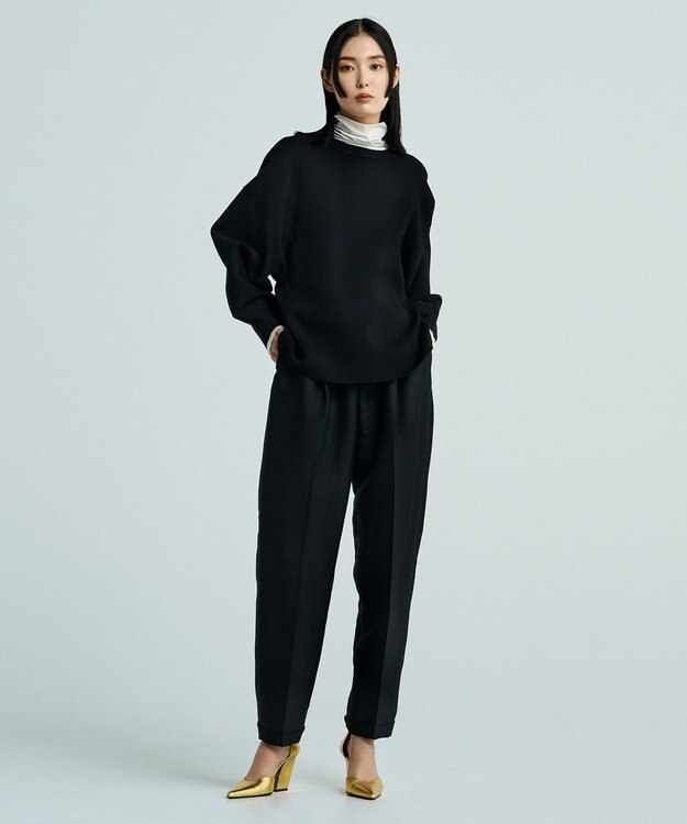 uncrave 【洗える】スムースニット スウェット風プルオーバー（uncrave WHITE） ブラック