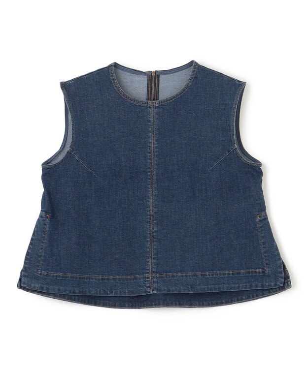 UNFILO L UNFILO DENIM LIGHT ノースリーブブラウス ミディアムインディゴ