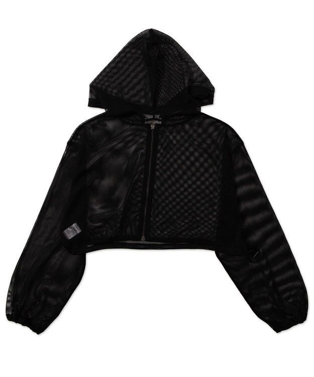 WEGO ダブルジップメッシュパーカー ブラック