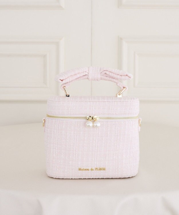 Maison de FLEUR ツイードキューブショルダーバッグ Pink