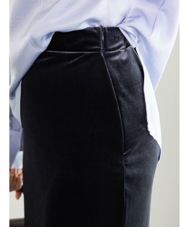 Te chichi ベロアナロースカート《2025Autumn catalog vol.2 item》 ネイビー