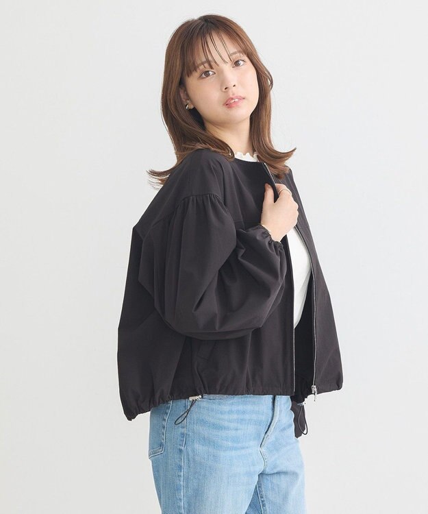 earth music&ecology ノーカラーボリュームブルゾン Black