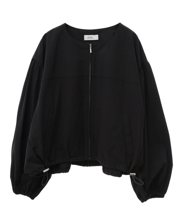 earth music&ecology ノーカラーボリュームブルゾン Black