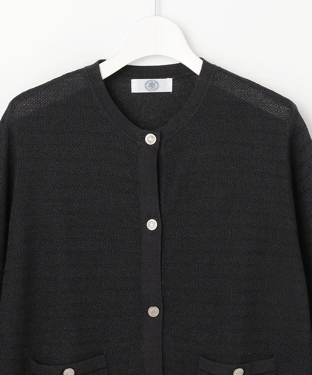 J.PRESS LADIES Paper Blend Summer ニット ジャケット ネイビー系