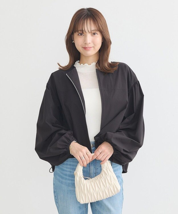 earth music&ecology ノーカラーボリュームブルゾン Black