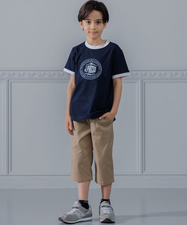 J.PRESS KIDS 【100-130cm】コットンストレッチ 7分丈パンツ ベージュ系