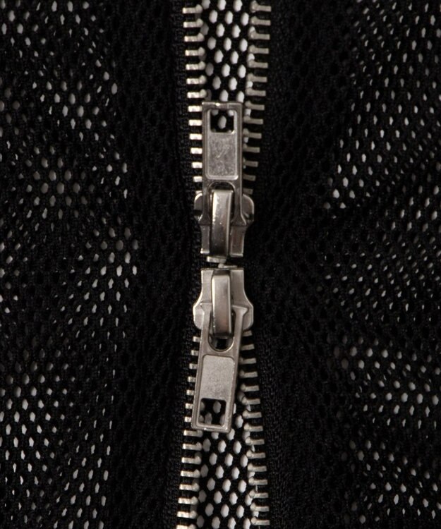 WEGO ダブルジップメッシュパーカー ブラック