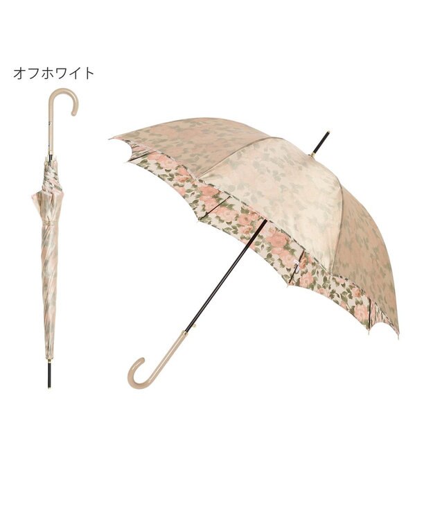 MOONBAT mila schon (ミラショーン) 長傘 内側花プリント オフホワイト