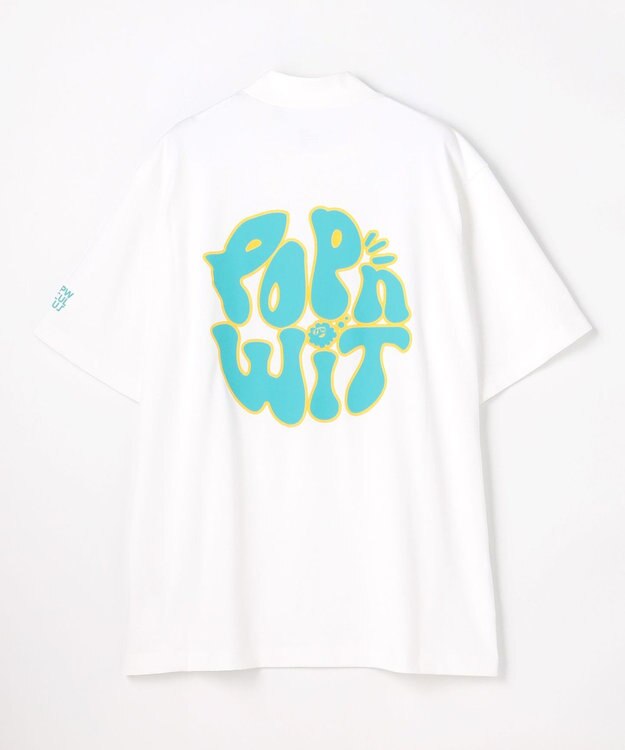 PW CIRCULUS 【MEN】POP＆WIT グラフィックモックネックT ゴルフ ホワイト系