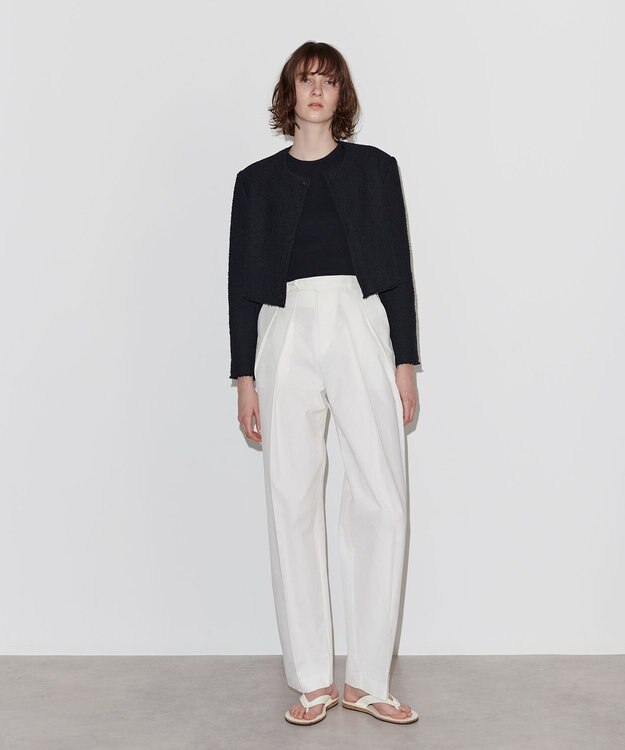 NAVE 【Nave】ストライプツィード クロップドジャケット ブラック系