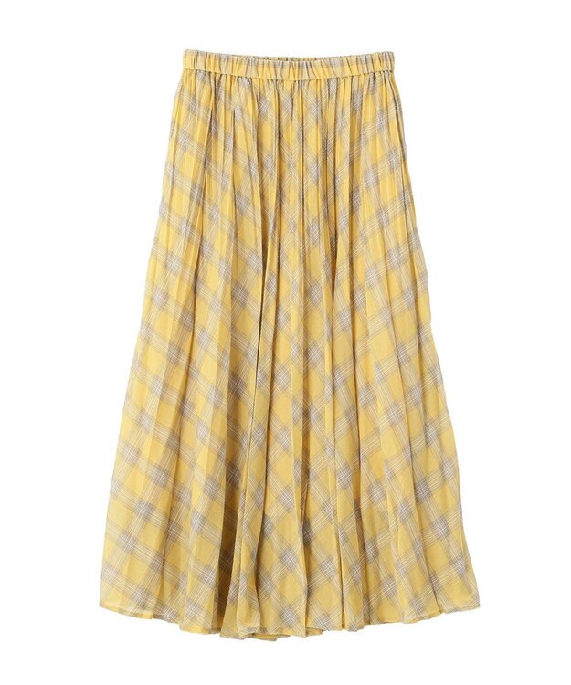 AMERICAN HOLIC 【選べる丈】チェックシアープリーツスカート Yellow