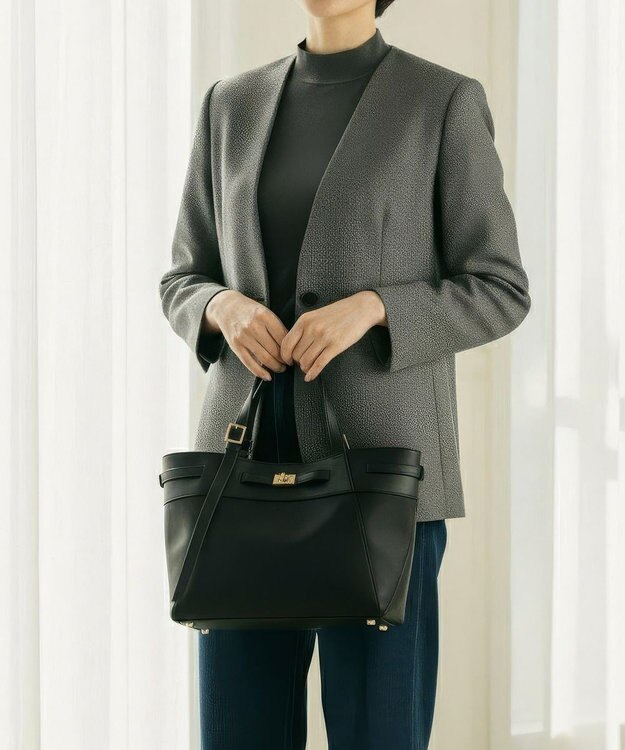 TOPKAPI 【TREASURE TOPKAPI】ナイロン レザーコンビ 2way トートバッグ A4対応 ブラック