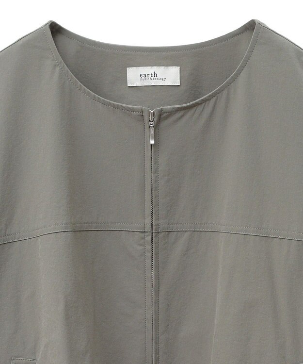 earth music&ecology ノーカラーボリュームブルゾン Khaki