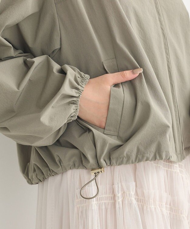 earth music&ecology ノーカラーボリュームブルゾン Khaki