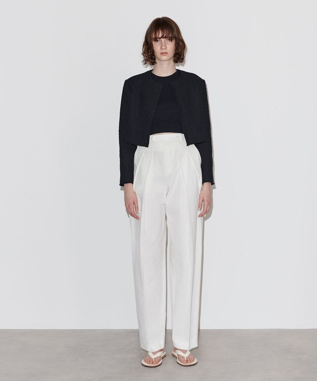 NAVE 【Nave】ストライプツィード クロップドジャケット ブラック系