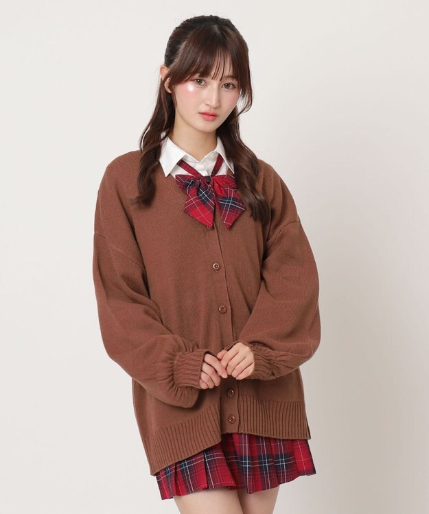 WEGO 【SCHOOLITEM】ニットカーディガン ブラウンその他