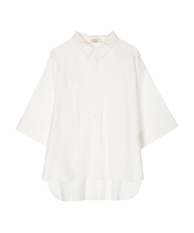 earth music&ecology ワイドスリーブ半袖シャツ Ivory