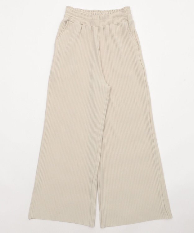 WEGO 【WEB限定/2025年秋冬新作/裾カットOK！自分サイズに調整可能/ウエストゴム/しわになりにくい/】カットプリーツパンツ ホワイトアイボリー