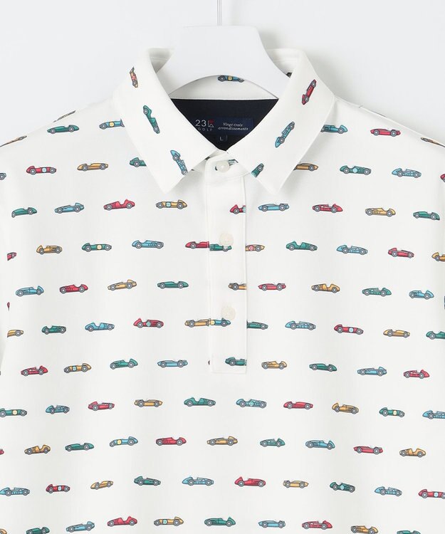 23区GOLF 【MEN】レーシングカープリント 半袖ポロシャツ ホワイト系5