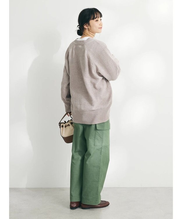 CRAFT STANDARD BOUTIQUE 洗えるコードモールＶネックプルオーバー Gray Beige