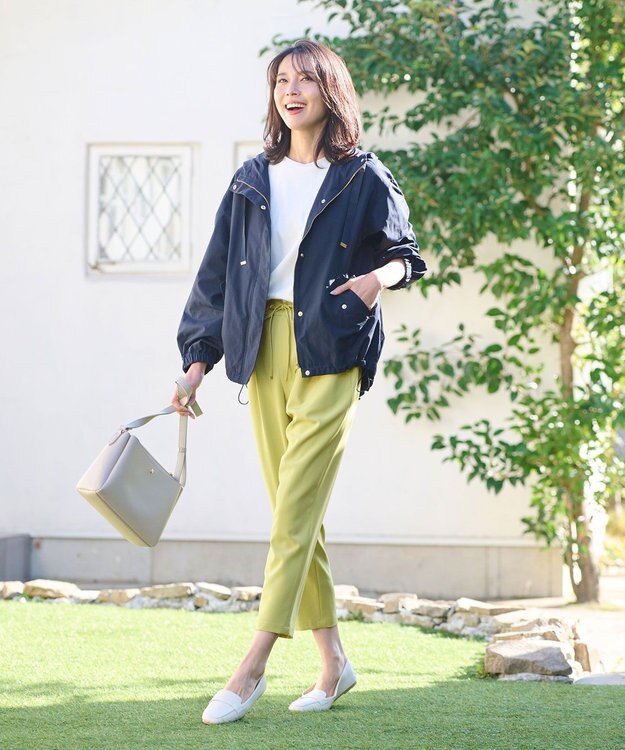 ANY 【UVケア/接触冷感/ウエストゴム】イージケア美脚パンツ テーパード ライム