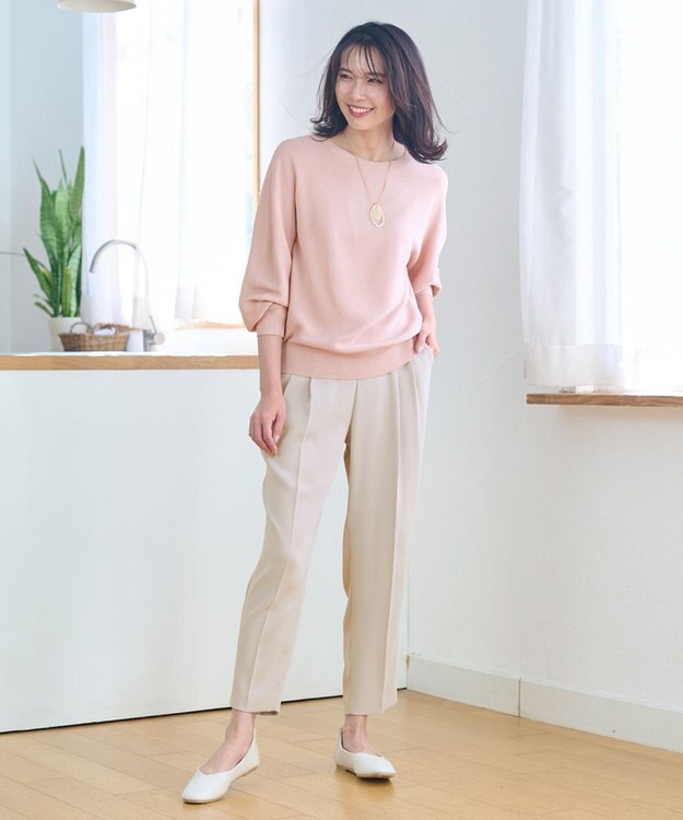 ANY 【ウエストゴム】コンフォート美脚パンツ サンドベージュ