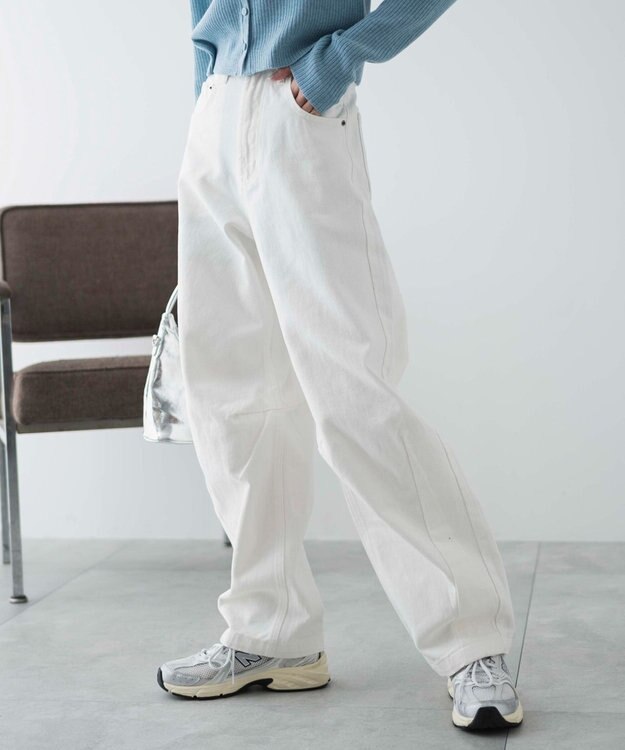 WEGO カーブデニムパンツ ホワイト