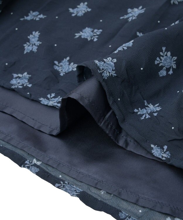 earth music&ecology 花柄シアーポップコーンキャミワンピース Navy