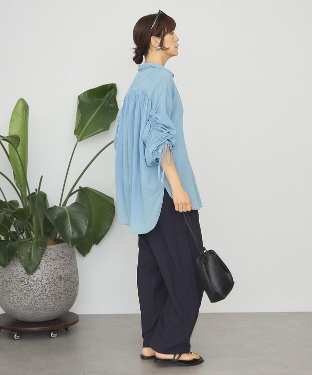 AMERICAN HOLIC ガーメントウォッシュアソートギャザーシャツ Light Indigo
