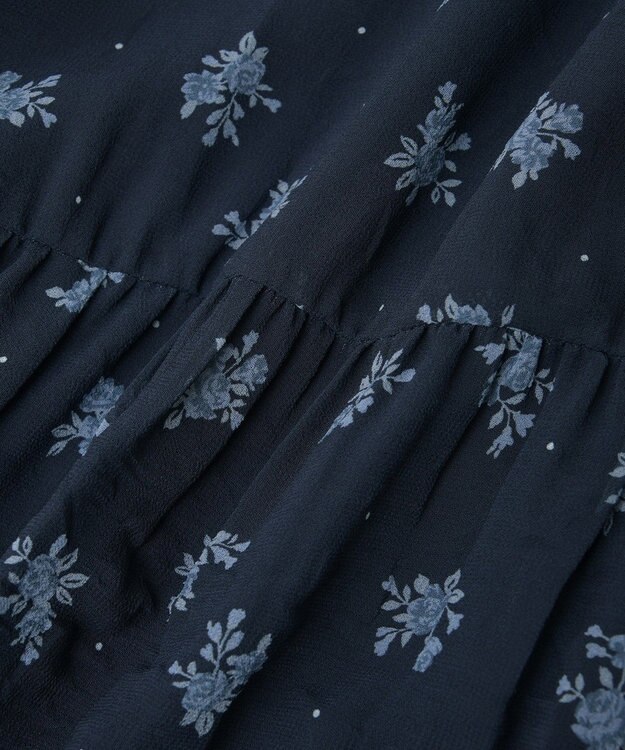 earth music&ecology 花柄シアーポップコーンキャミワンピース Navy