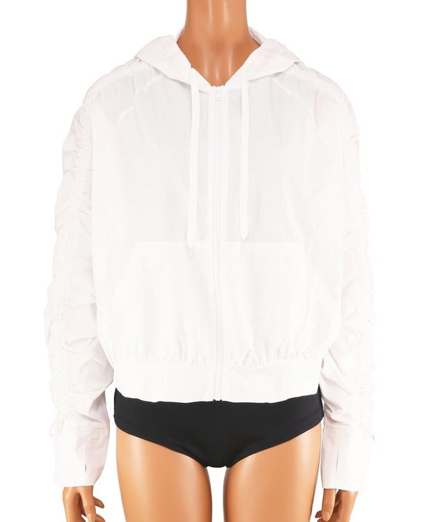 San-ai Resort（三愛水着楽園） WEB限定商品ショートラッシュパーカー付きリブタンキニ水着+レギンス付き5点セット【Beach Queen（ビーチクイーン）】 ホワイト