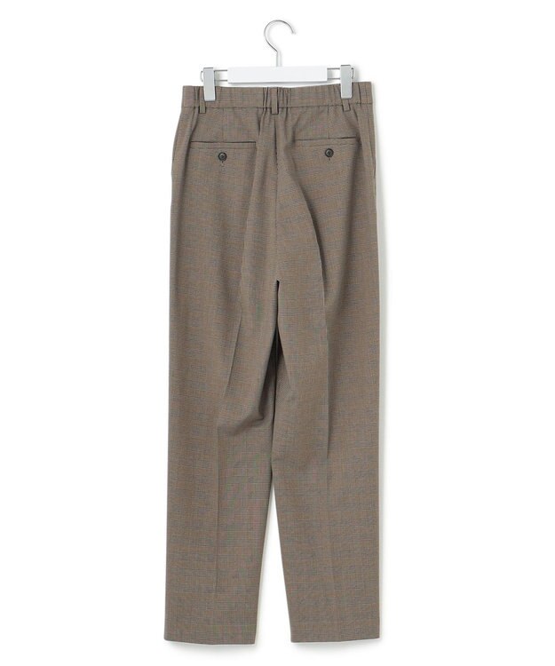 23区 S 【洗える】ドライ2WAYストレッチ チェック テーパードパンツ ダークブラウン系