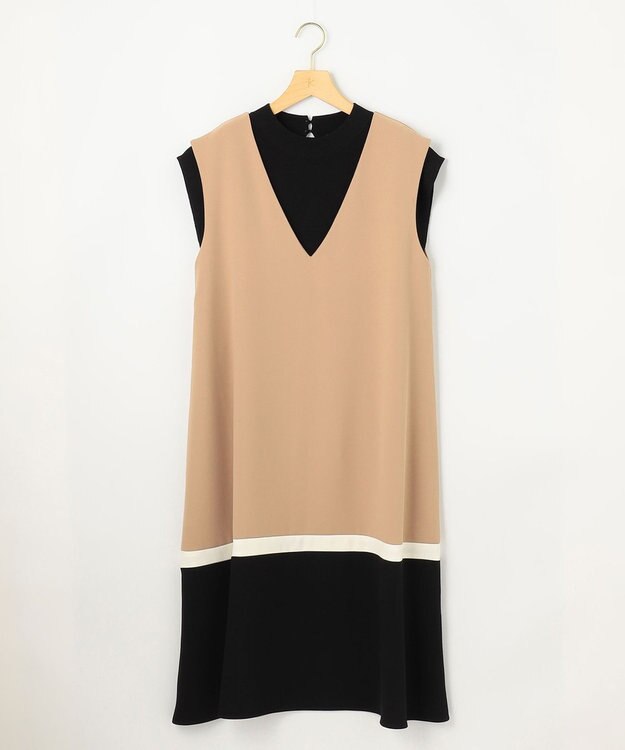 組曲 L 【2SET・WEB限定】バイカラー ジャンスカニットセット ベージュ系