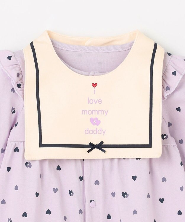 組曲 KIDS 【70㎝】LOVE Parent ロンパース ラベンダー系