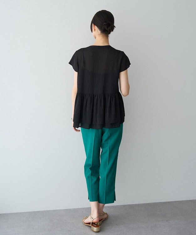 YECCA VECCA 【UVカット】サラサライージーテーパードパンツ Green