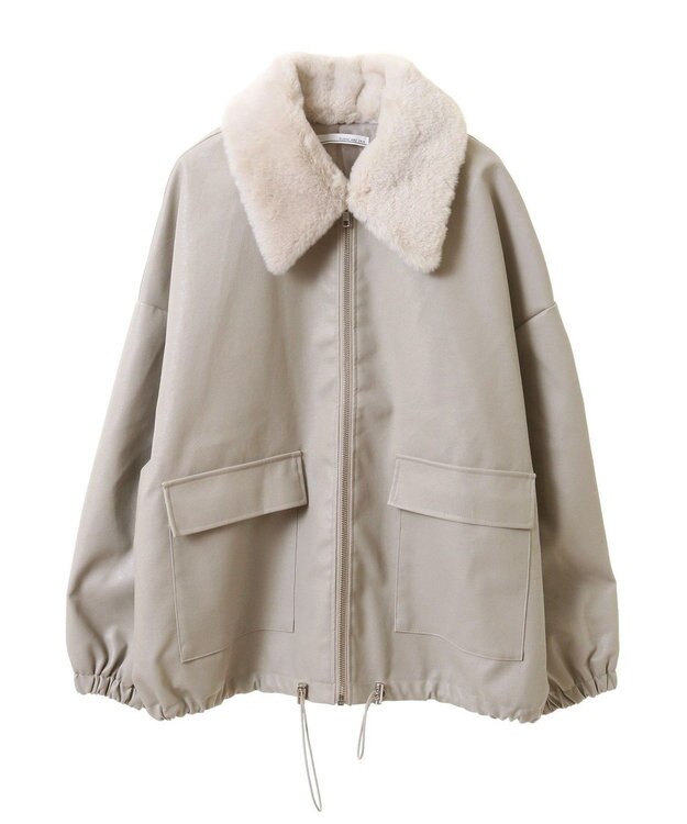 Green Parks ・ＥＬＥＮＣＡＲＥ　ＤＵＥフェイクレザーＺＩＰブルゾ Ivory