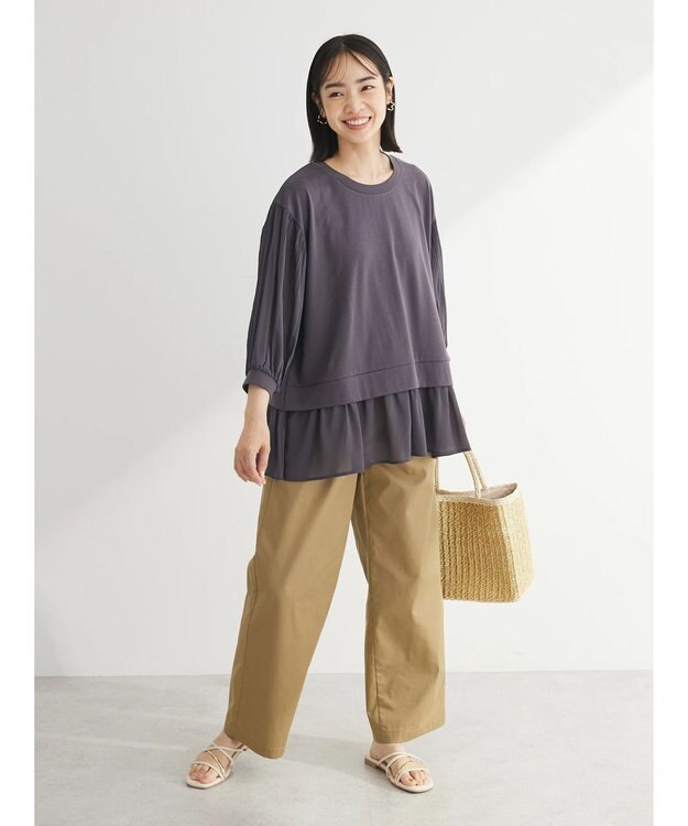 Green Parks 消しプリーツドッキングカットチュニック Gray