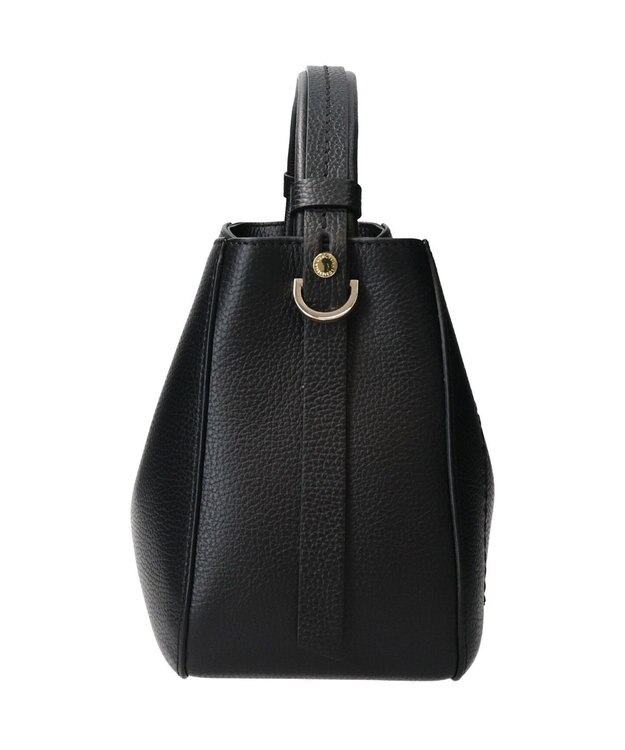 INTER-CHAUSSURES 【LORISTELLA】シュリンクレザーハンドバッグ ブラック