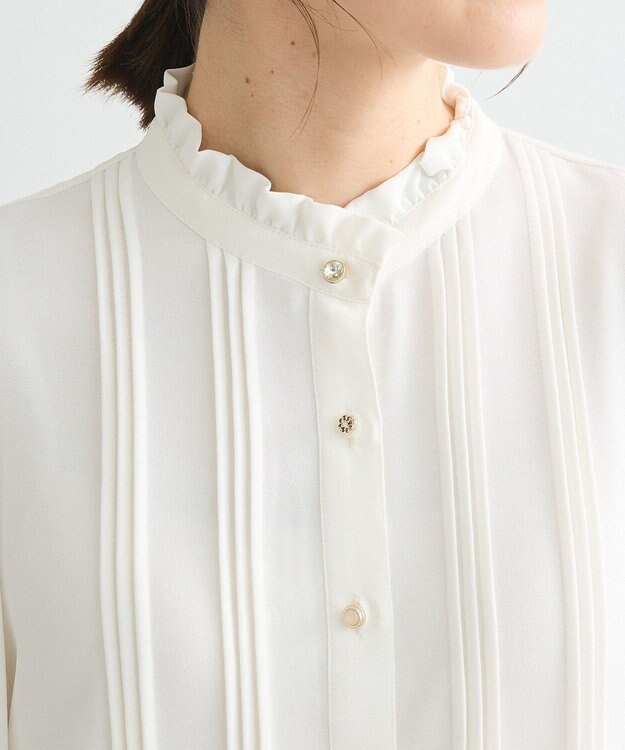 Green Parks ・ＥＬＥＮＣＡＲＥ　ＤＵＥ　ピンタックブラウス Off White