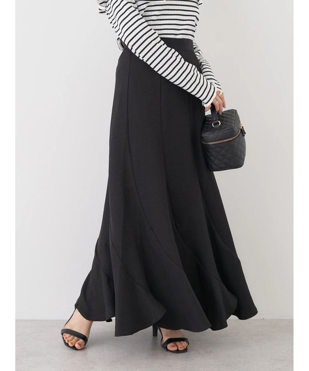 earth music&ecology エアリーエスカルゴスカート Black