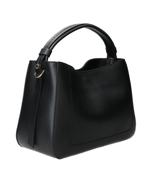 INTER-CHAUSSURES 【LORISTELLA】シュリンクレザーハンドバッグ ブラック