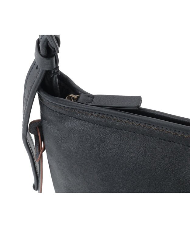 genten フェザートートバッグ　2wayショルダーバッグ クロ