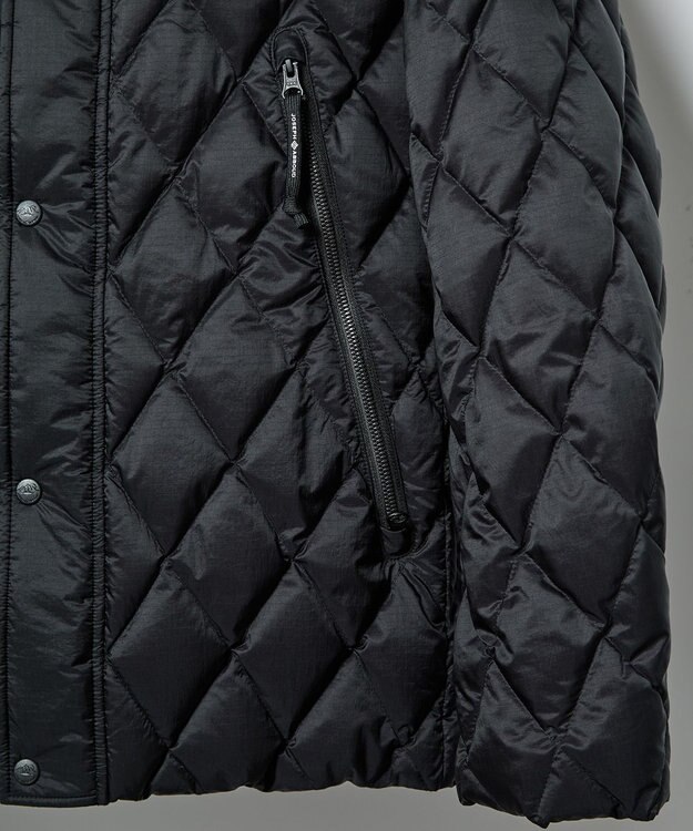 JOSEPH ABBOUD MOUNTAIN 【軽量/撥水】 フーデットキルティング ダウンブルゾン ネイビー系