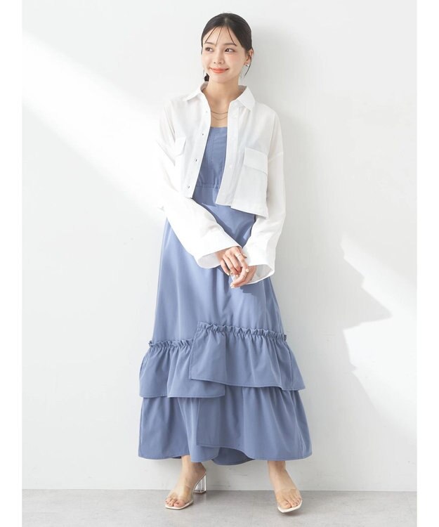 earth music&ecology ビッグポケットショートシャツ Off White